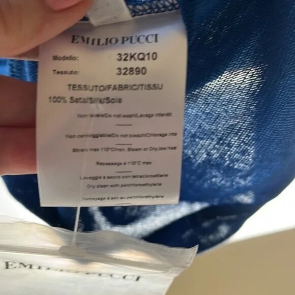 NWT Emilio Pucci Women’s Cardigan 100%Silk Sz M Royal Blue Made in Italy - Picture 6 of 9